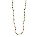 Pearl Grosgrain CC Long Necklace Gold