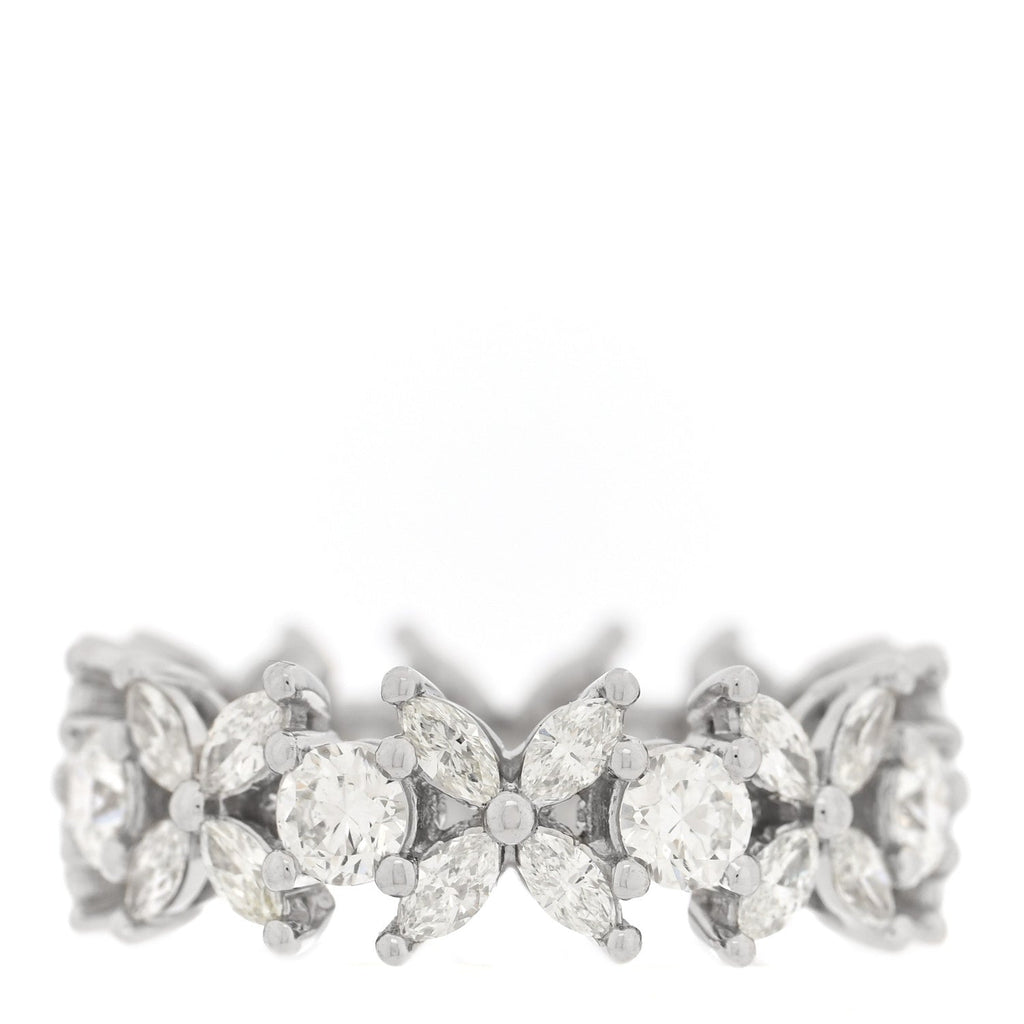 Platinum Diamond Victoria Alternating Band Ring 52 6