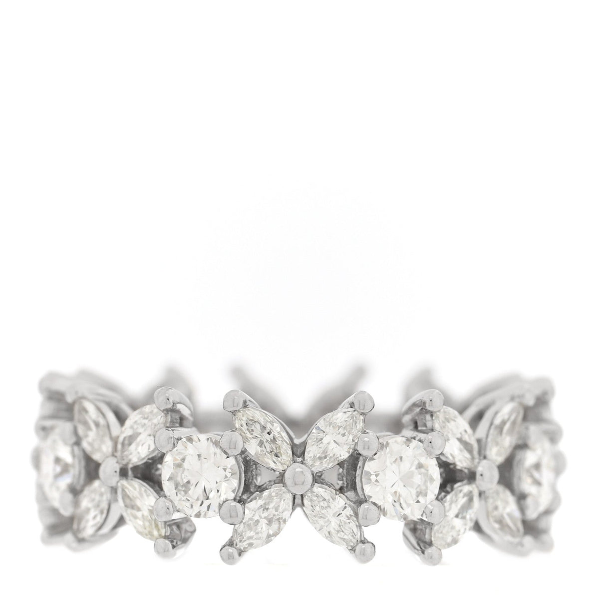 Platinum Diamond Victoria Alternating Band Ring 52 6