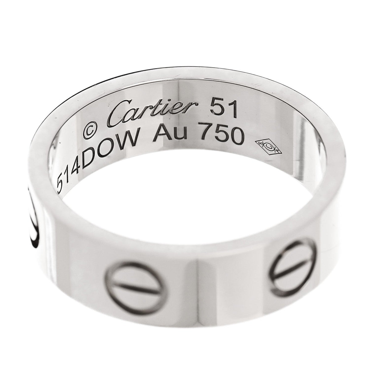 18K White Gold 5.5mm LOVE Ring 51 5.75