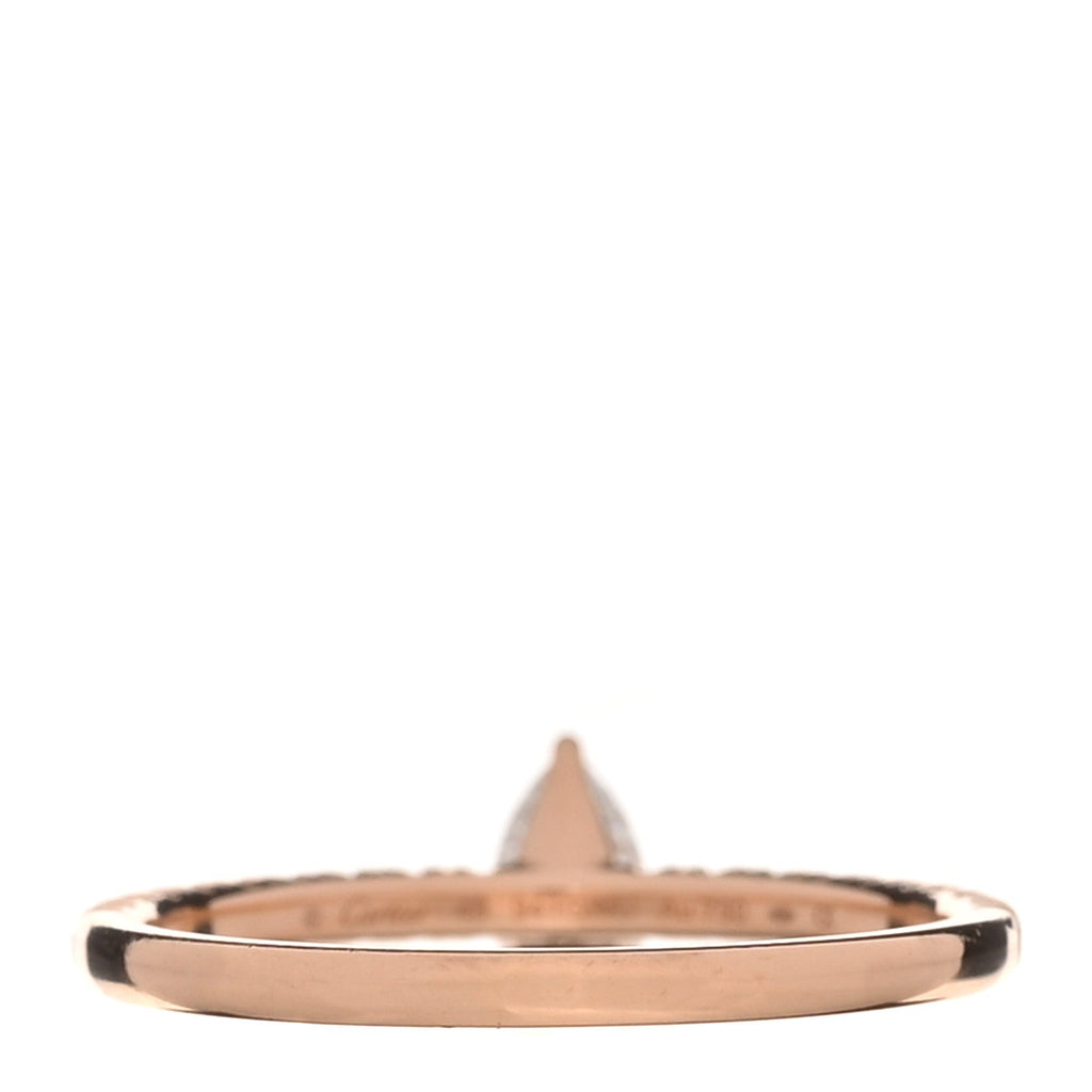 18K Pink Gold Diamond Etincelle De Cartier Pear Shaped Paved Ring 47 4