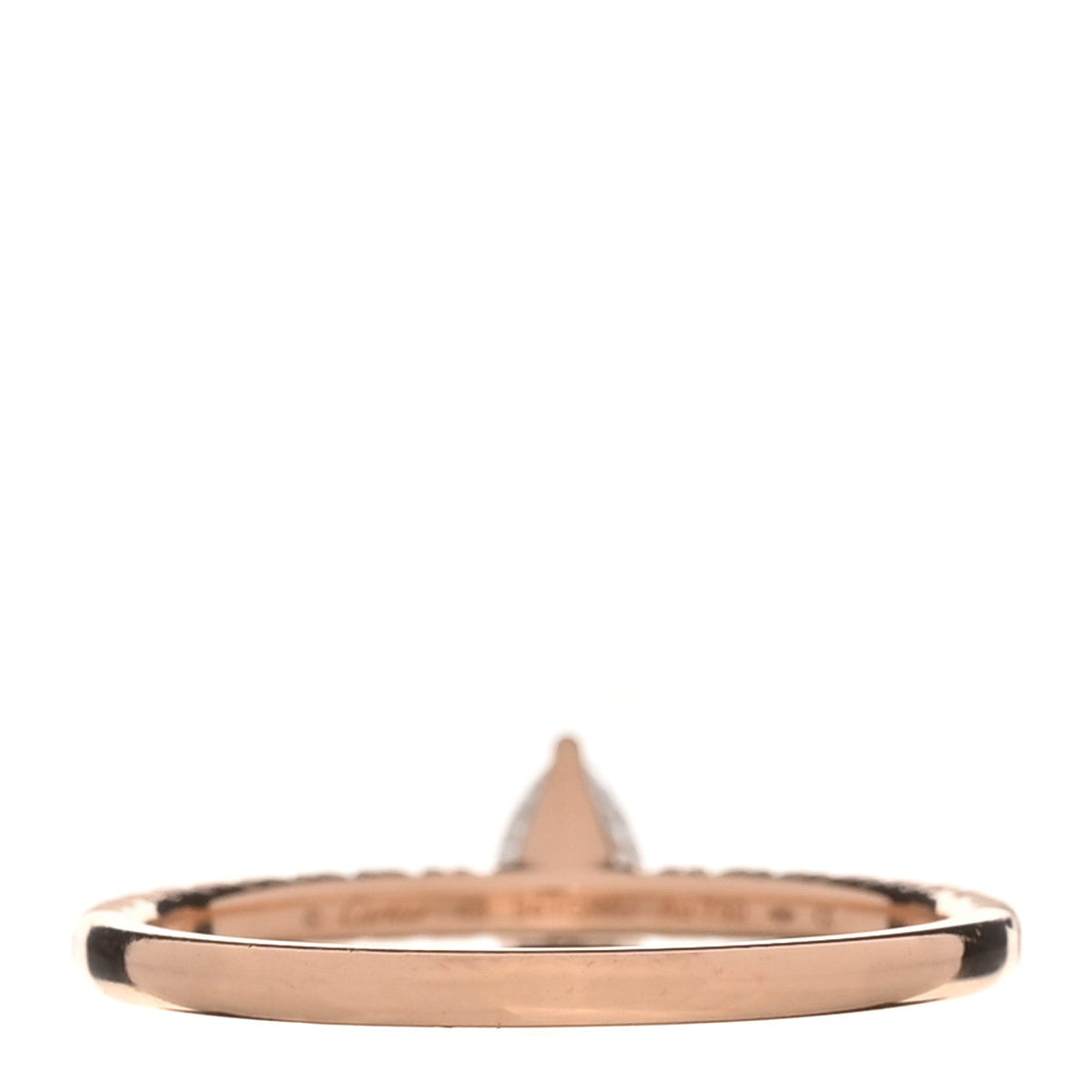 18K Pink Gold Diamond Etincelle De Cartier Pear Shaped Paved Ring 47 4