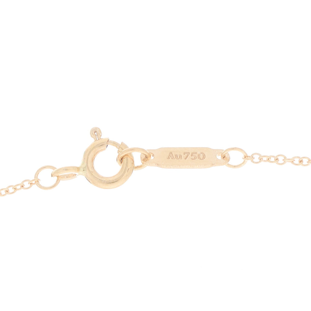 18K Rose Gold Diamond Modern Keys Round Open Key Pendant Necklace