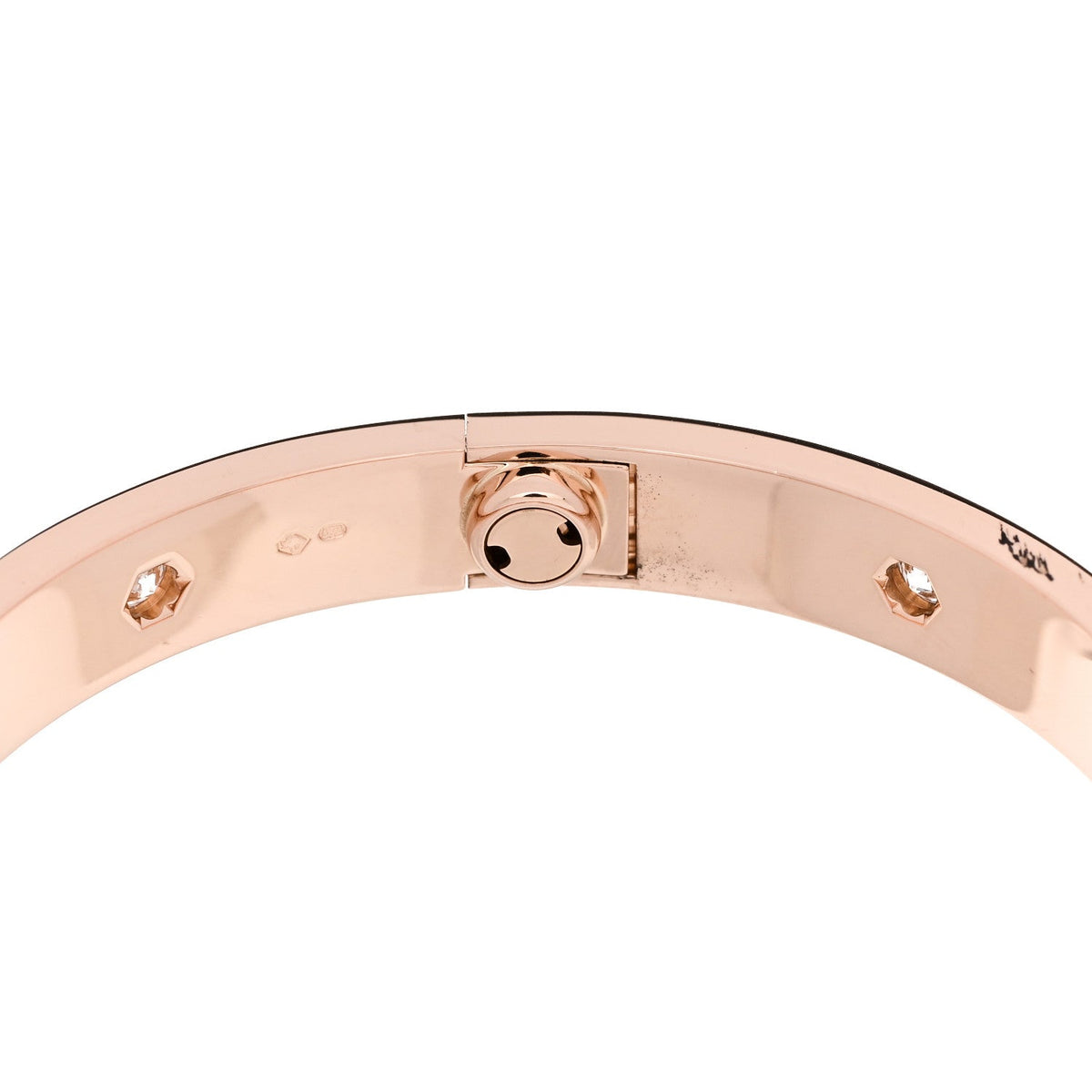 18K Pink Gold 10 Diamond LOVE Bracelet 16