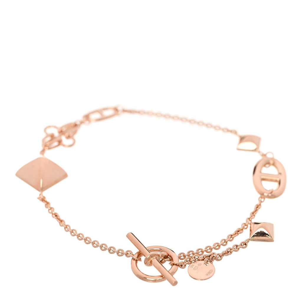 18K Rose Gold Logos Link Toggle Bracelet