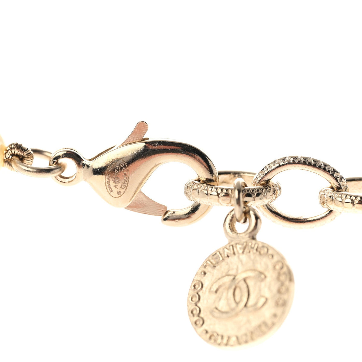 Pearl CC 100th Anniversary Necklace Light Gold