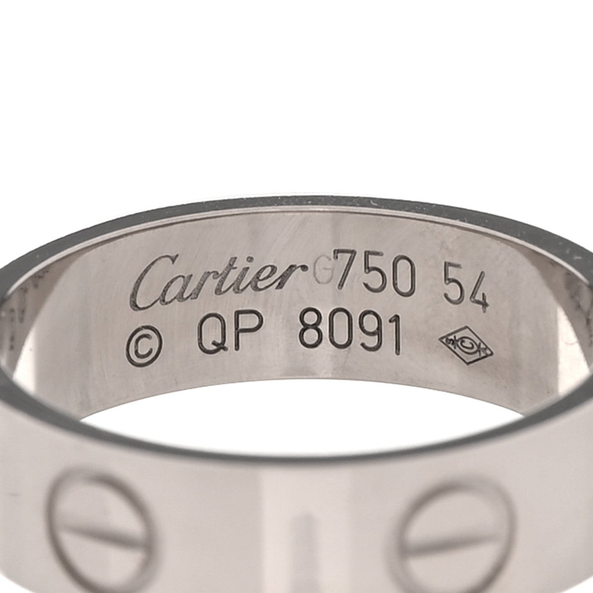 18K White Gold 5.5mm LOVE Ring 54 7