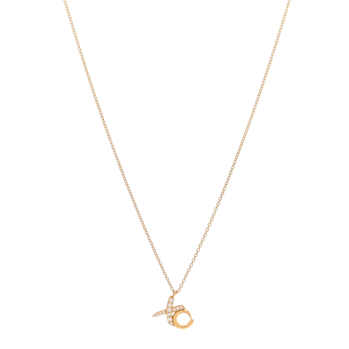 18K Yellow Gold Diamond Paloma Picasso Love & Kisses Pendant Necklace