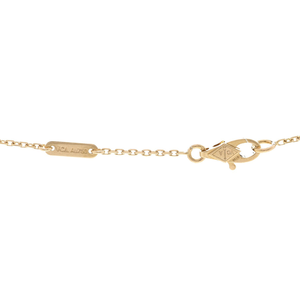 18K Yellow Gold Mother of Pearl Sweet Alhambra Butterfly Pendant Necklace