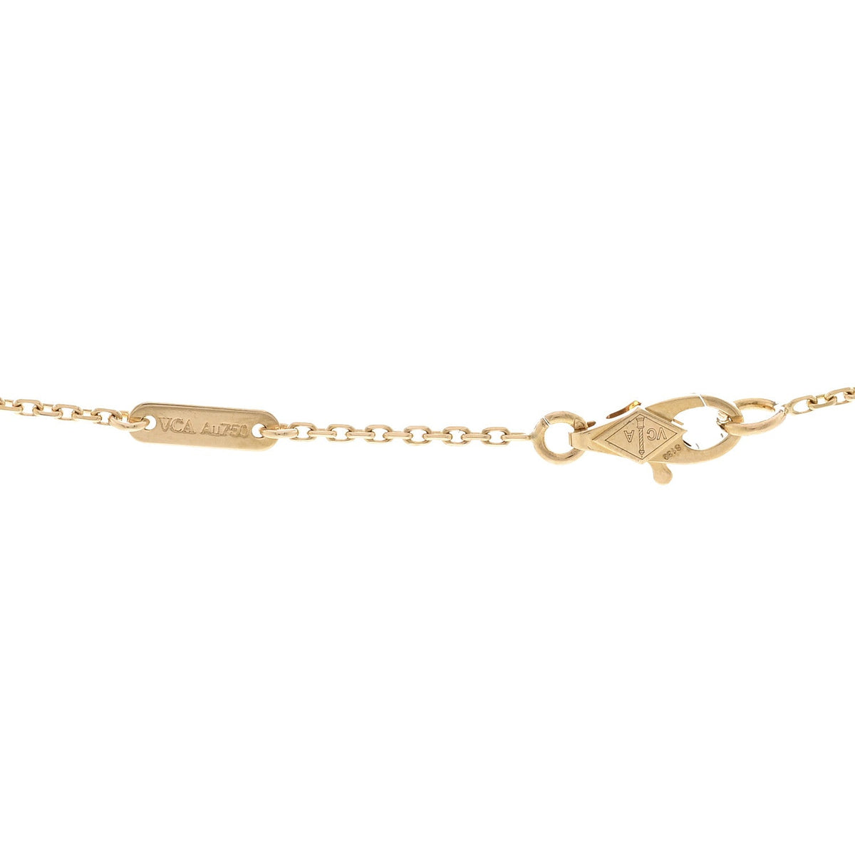18K Yellow Gold Mother of Pearl Sweet Alhambra Butterfly Pendant Necklace