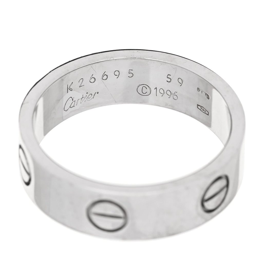 18K White Gold 5.5mm LOVE Ring 59 8.75