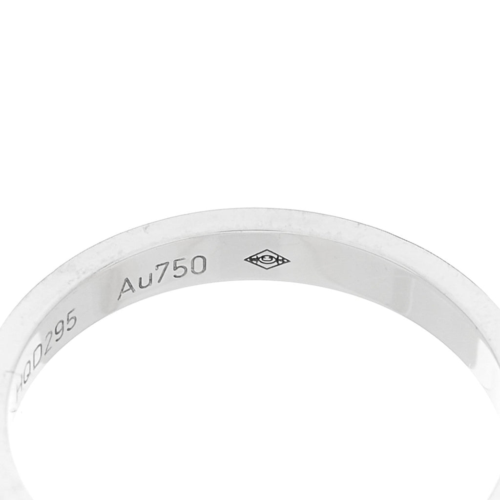 18K White Gold Diamond 2.6mm LOVE Paved Band Ring 51 5.75