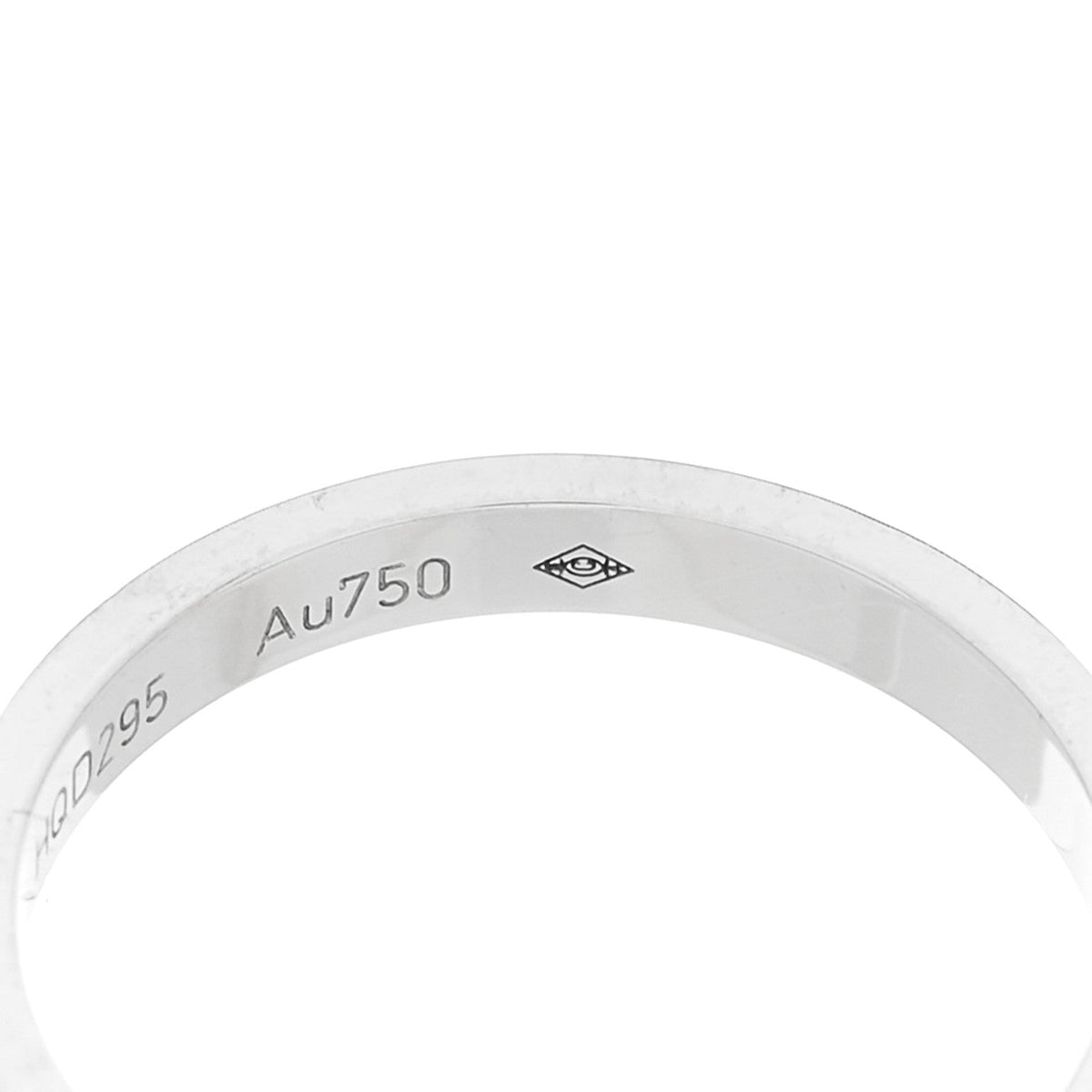 18K White Gold Diamond 2.6mm LOVE Paved Band Ring 51 5.75