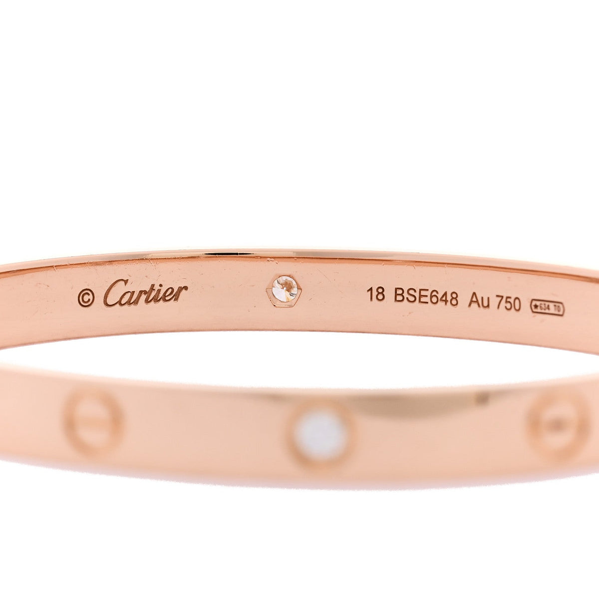 18K Pink Gold 4 Diamond LOVE Bracelet 18
