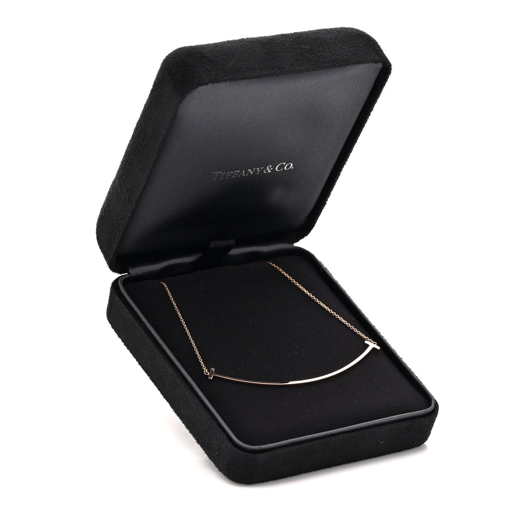 18K Rose Gold Large T Smile Pendant Necklace