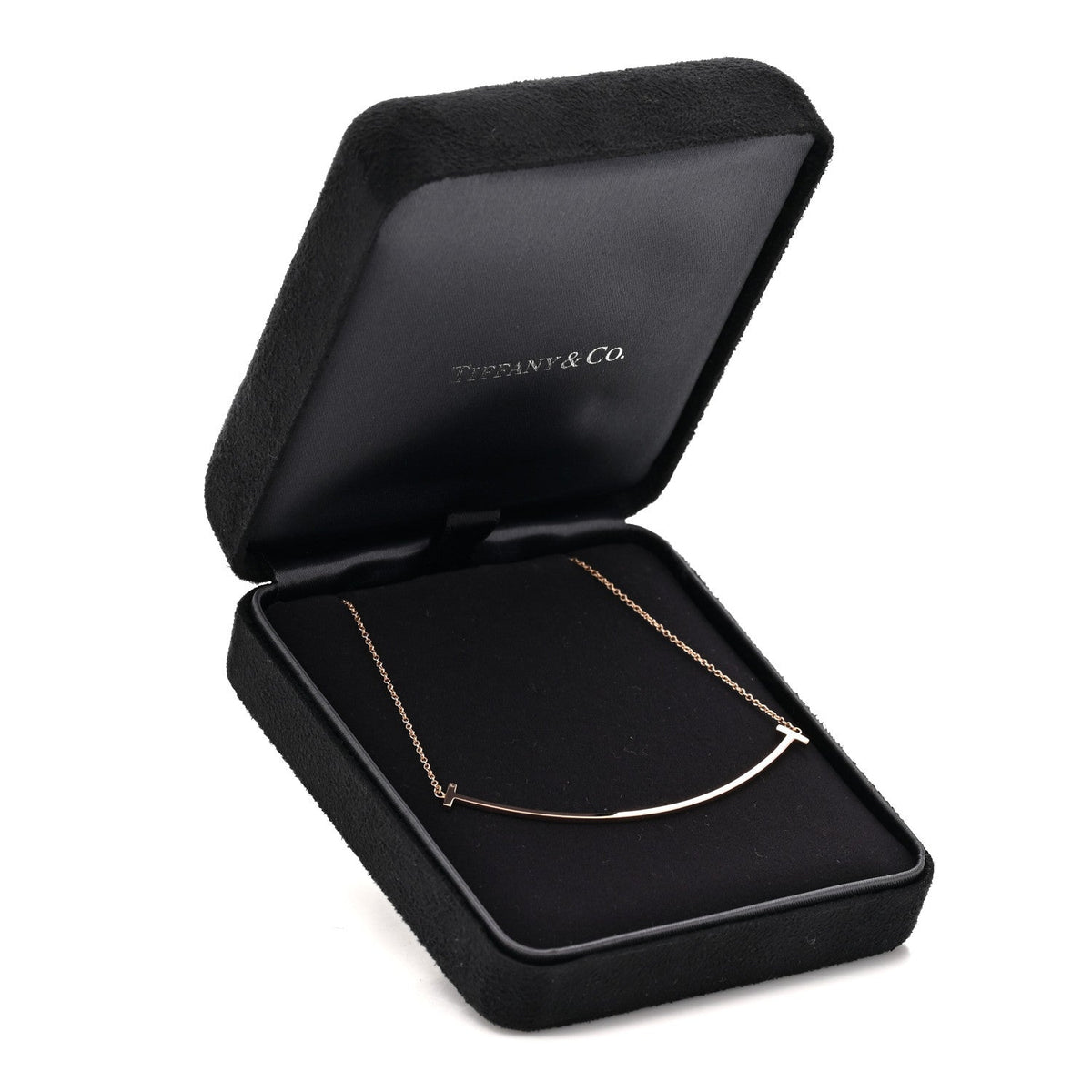 18K Rose Gold Large T Smile Pendant Necklace
