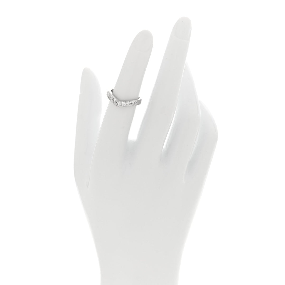 Platinum Diamond V Band Ring  48 4.5