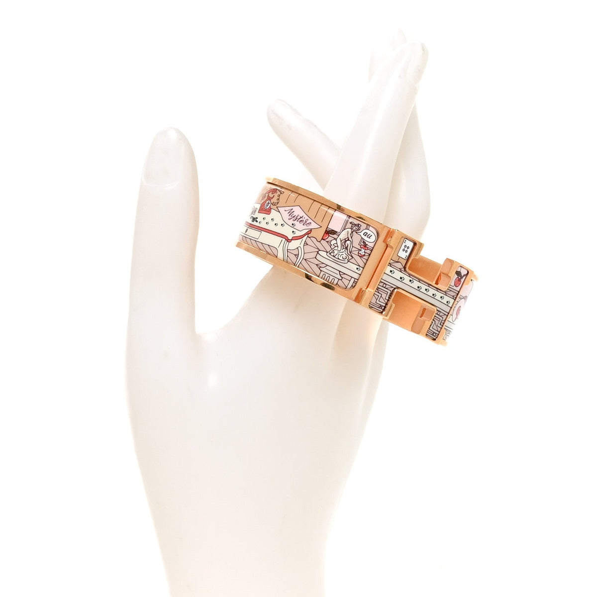 Enamel Printed Wide H Mystere Au 24 Narrow Clic Clac H Bracelet GM Faubourg