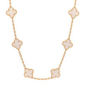 18K Yellow Gold Mother of Pearl 10 Motifs Vintage Alhambra Necklace