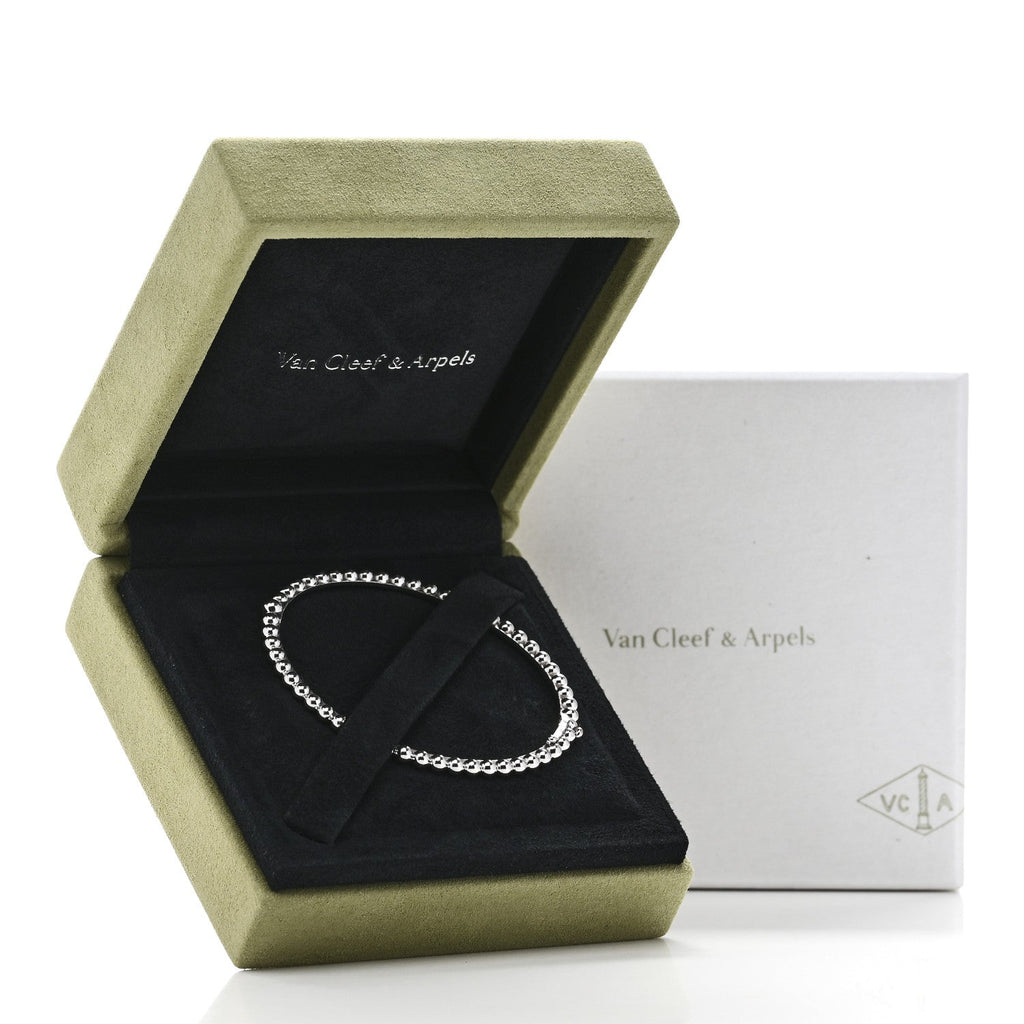 18K White Gold Perlee Pearls of Gold Bracelet S