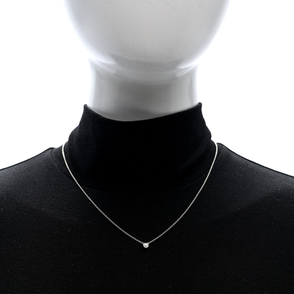 Sterling Silver Diamond .10ct Elsa Peretti Diamonds by the Yard Pendant Necklace