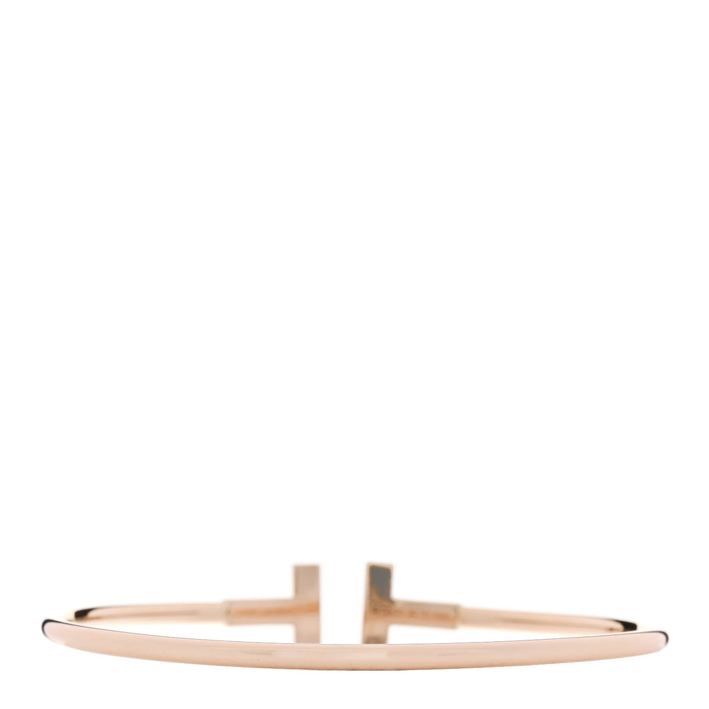 18K Rose Gold Diamond T Wire Bracelet