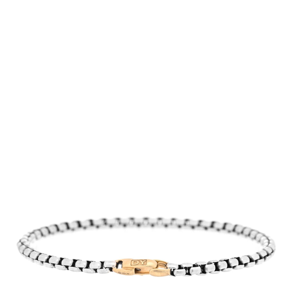Sterling Silver 14K Yellow Gold 4mm DY Bel Aire Box Chain Bracelet