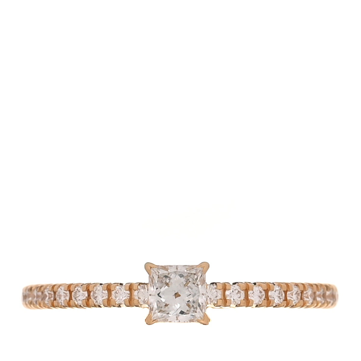 18K Yellow Gold Diamond Etincelle De Cartier Princess Cuf Paved Ring 49 4.75