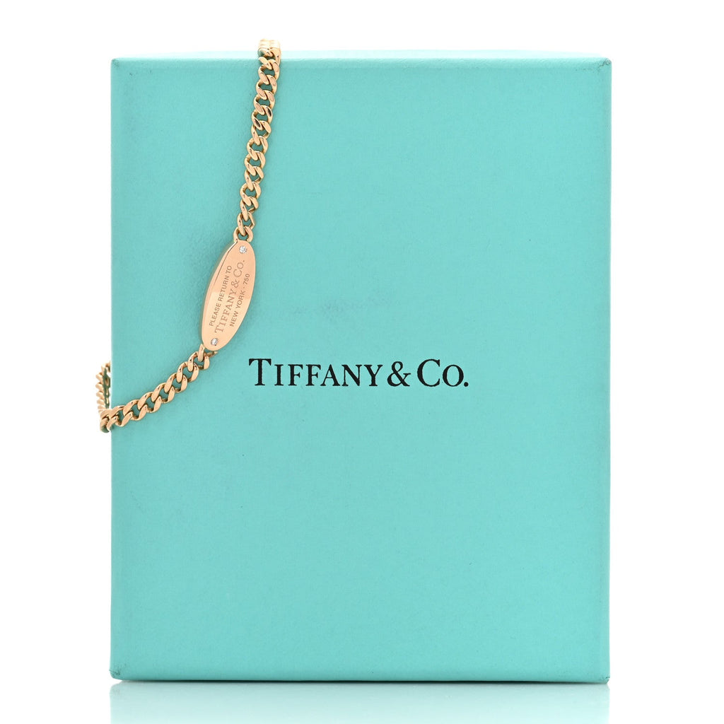 18K Rose Gold Diamond Return To Tiffany Oval ID Bracelet