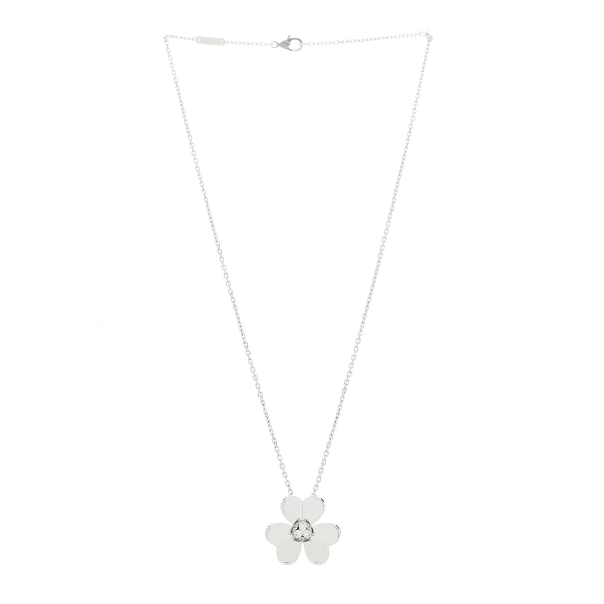 18K White Gold Diamond Large Frivole Pendant Necklace