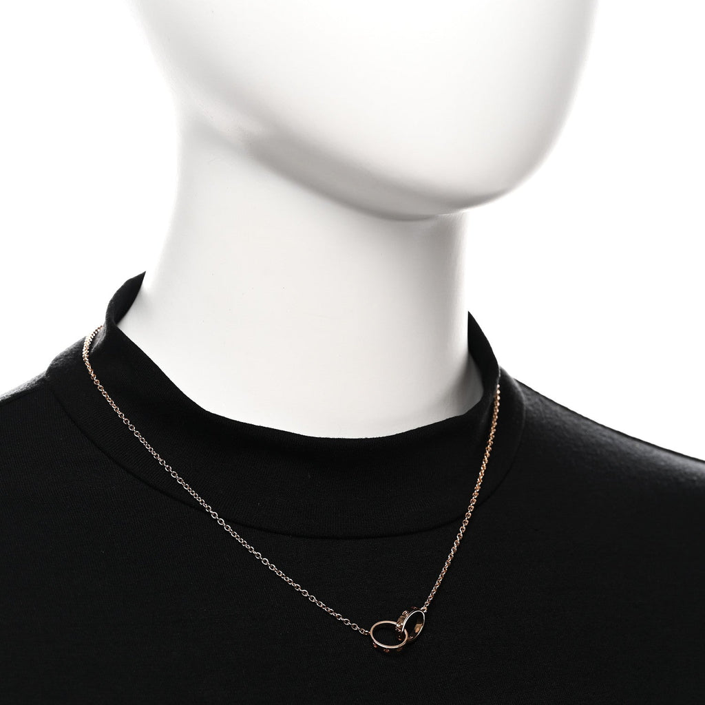18K Pink Gold Interlocking LOVE Necklace