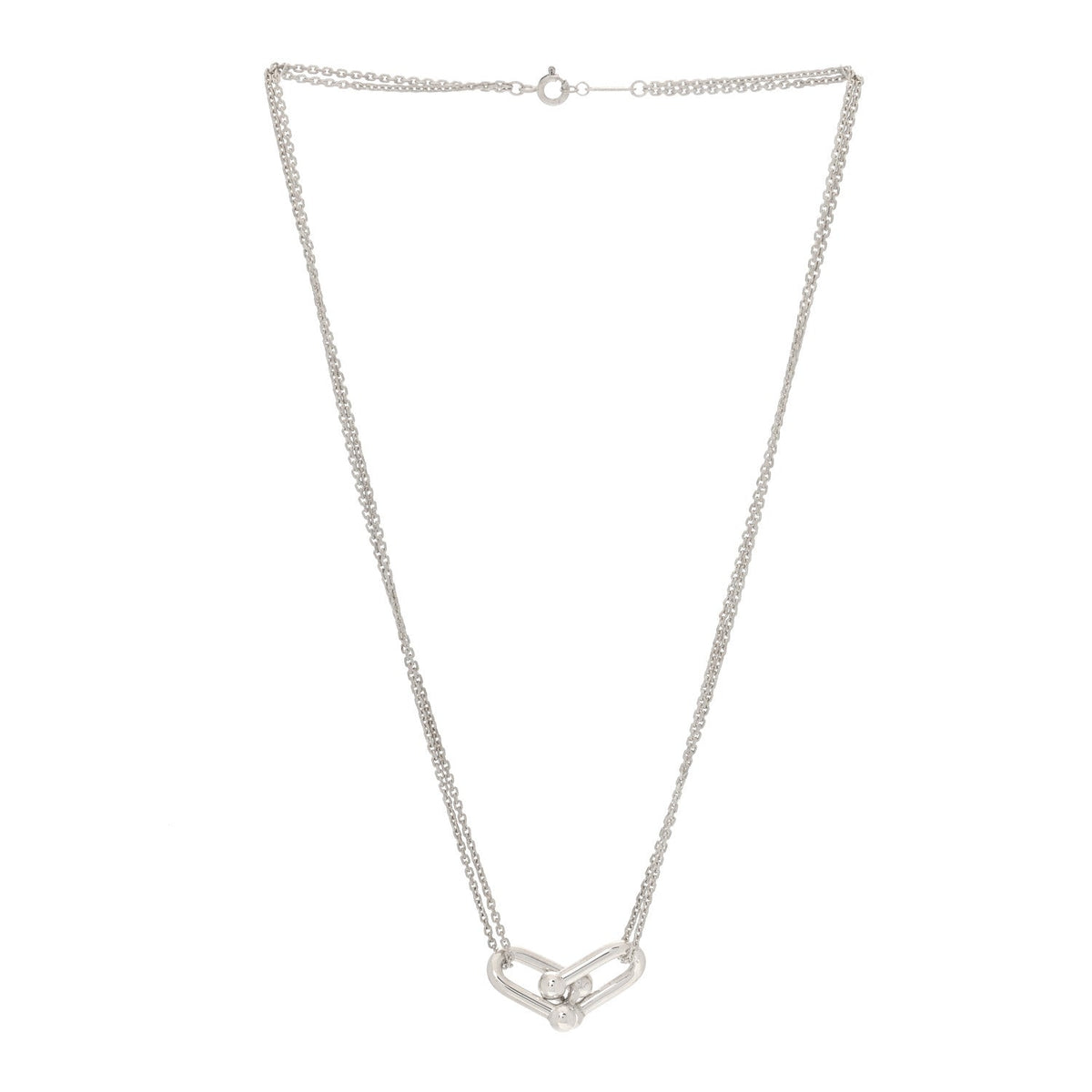 Sterling Silver Double HardWear Link Pendant Necklace