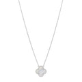 18k White Gold Chalcedony Vintage Alhambra Pendant Necklace