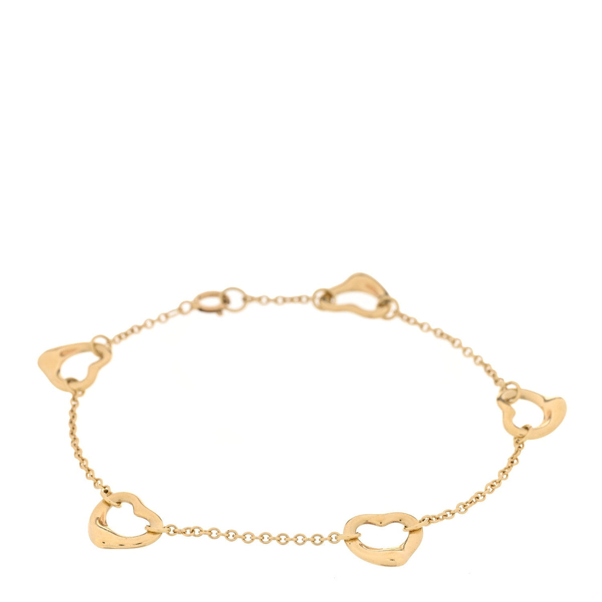 18K Yellow Gold Elsa Peretti 5 Open Heart Bracelet