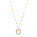 18K Pink White Yellow Gold Diamond Small Trinity Half Paved Pendant Necklace