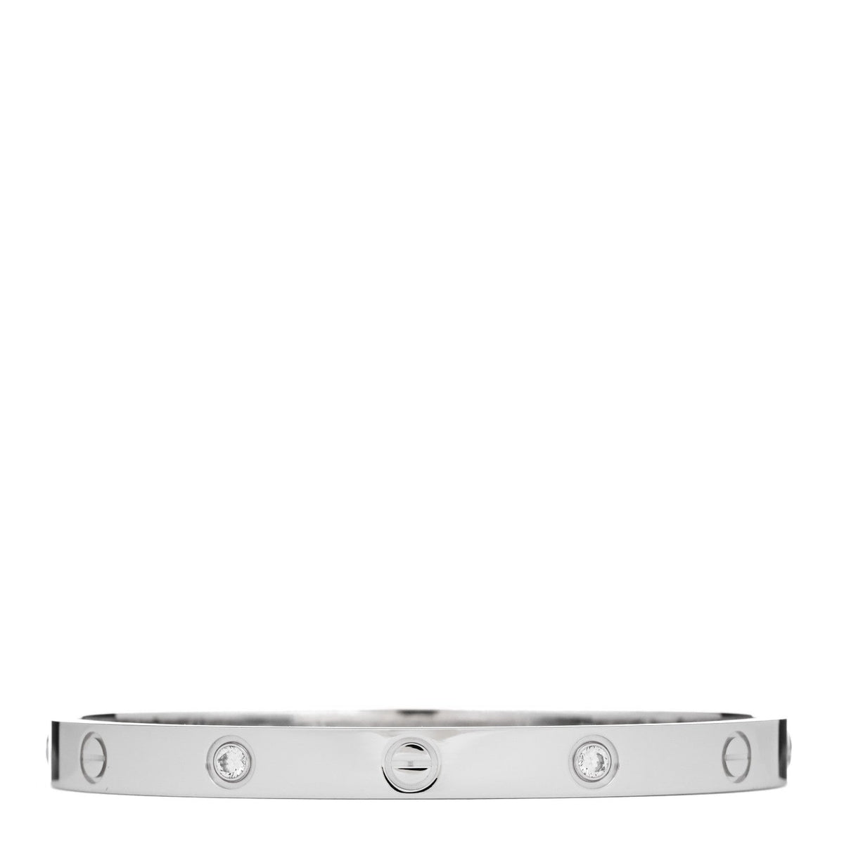 18K White Gold 4 Diamond Love Bracelet 18