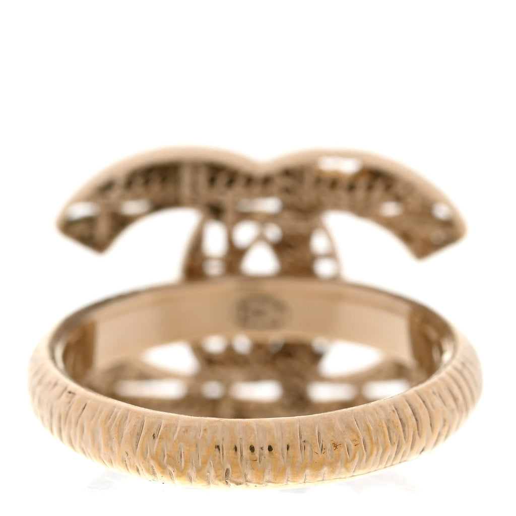 Tweed Effect CC Ring 53 6.25 Gold