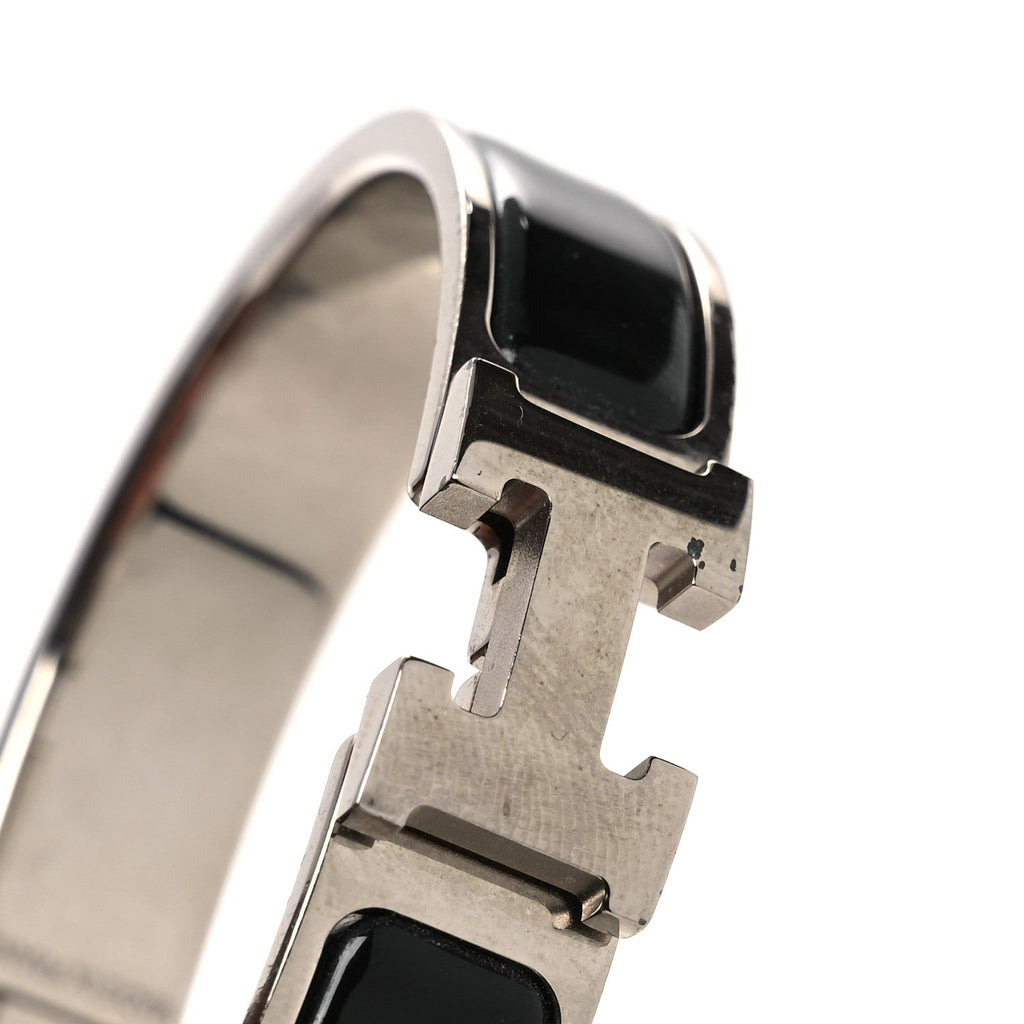 Enamel Narrow Clic Clac H Bracelet PM Black