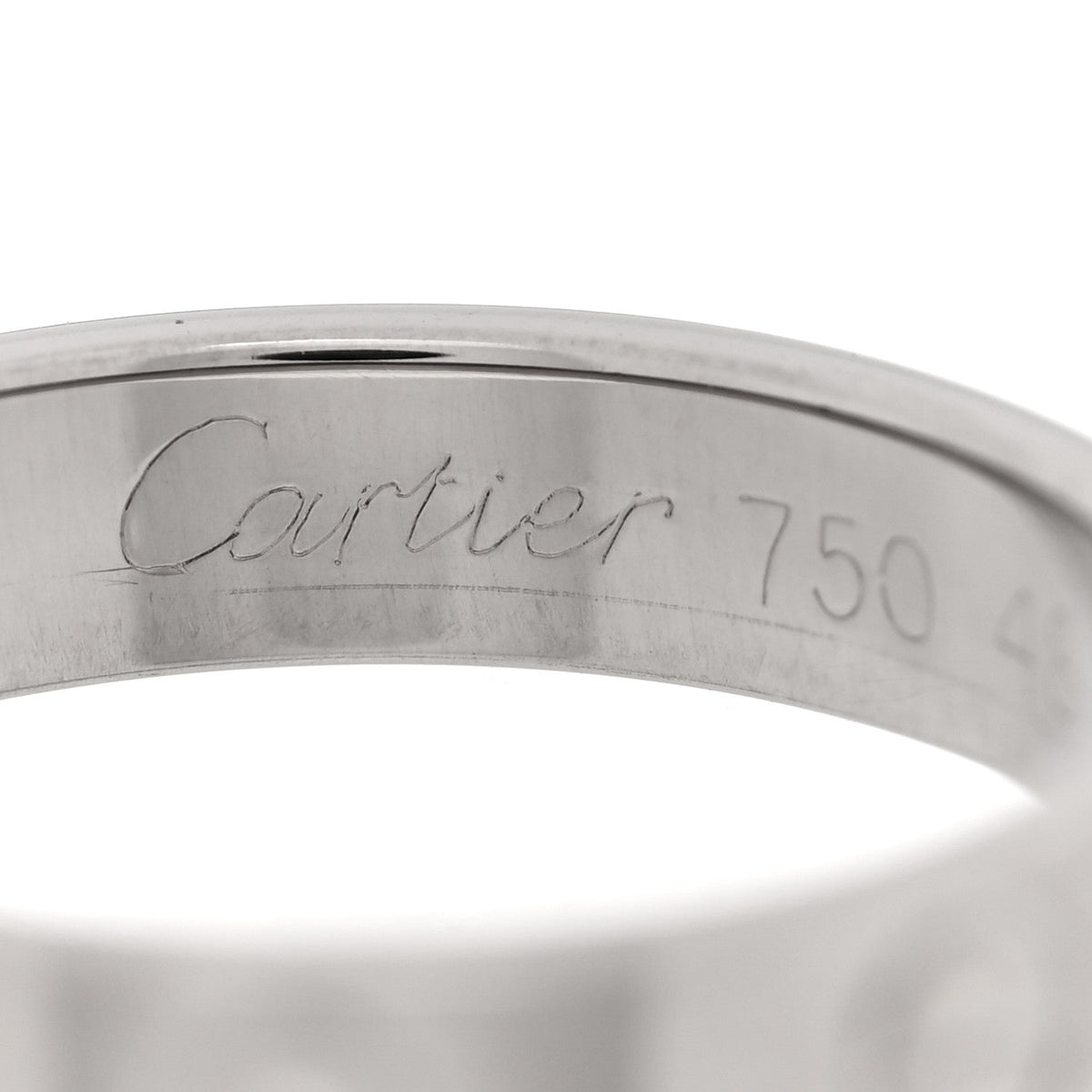 18K White Gold 3.5mm LOVE Wedding Band Ring 48 4.5
