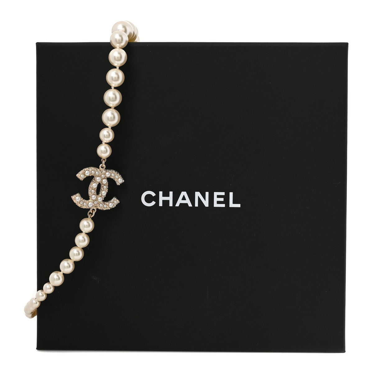 Pearl CC 100th Anniversary Necklace Light Gold