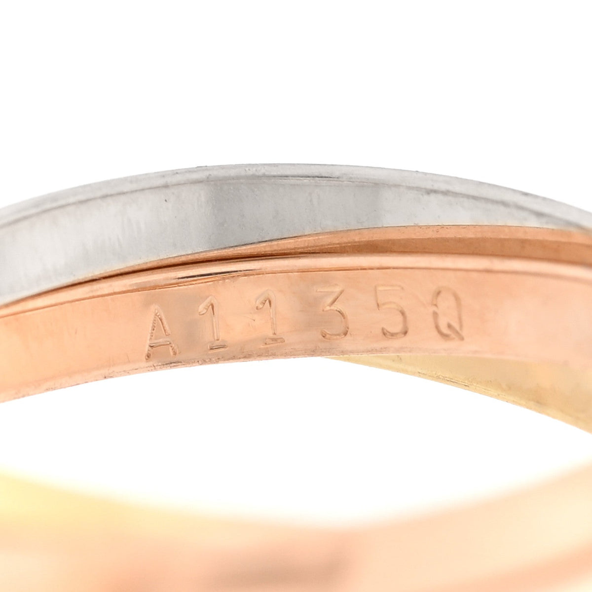 18K Pink Yellow White Gold Small Trinity Ring 49 5