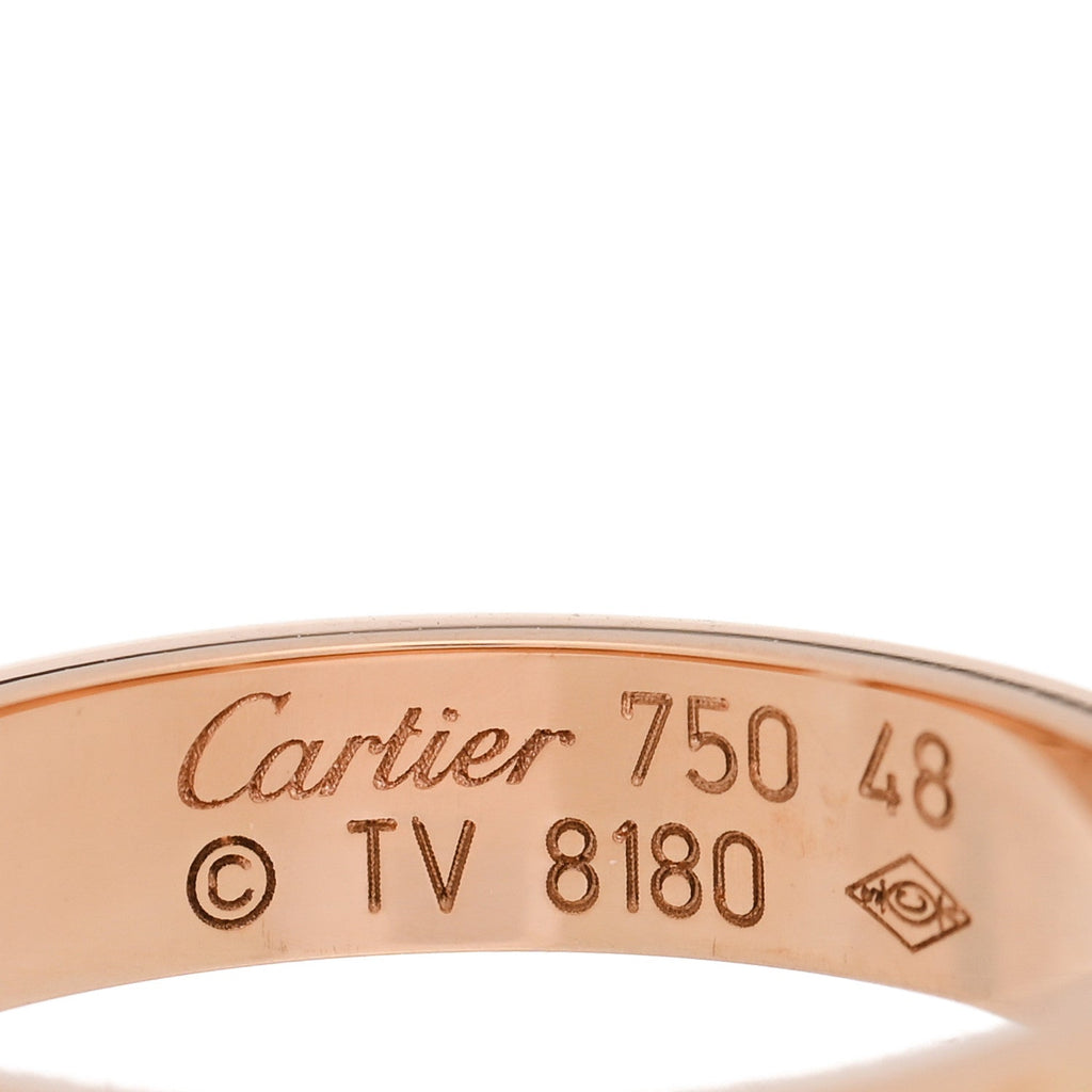18K Pink Gold 3.5mm LOVE Wedding Band Ring 48 4.5