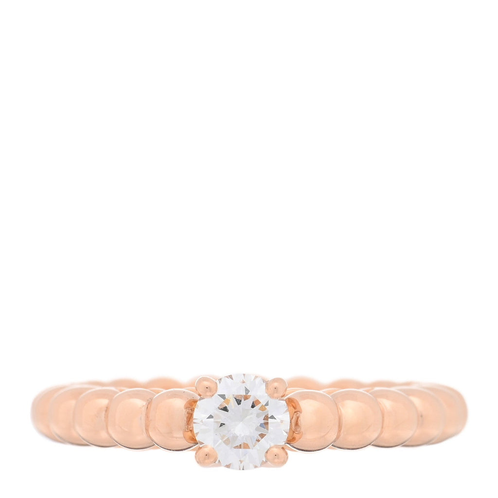 18K Rose Gold Diamond .31ct Perlee Solitaire Engagement Ring 48 4.5