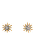 18K Yellow Gold Diamond 10mm Starburst Earrings
