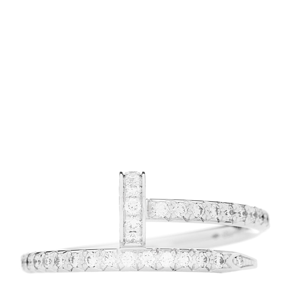 18K White Gold Diamond Juste Un Clou Paved Ring 49 5