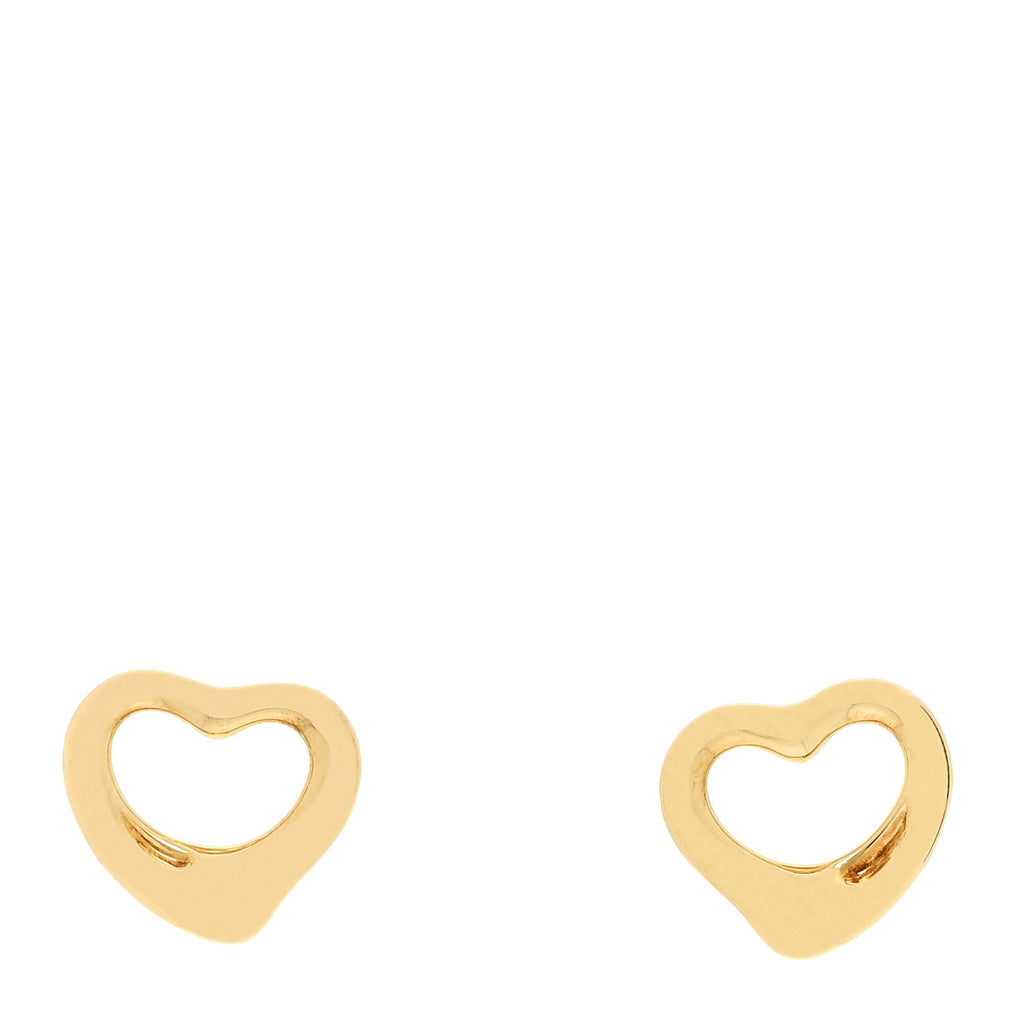 18K Yellow Gold 11mm Elsa Peretti Open Heart Earrings