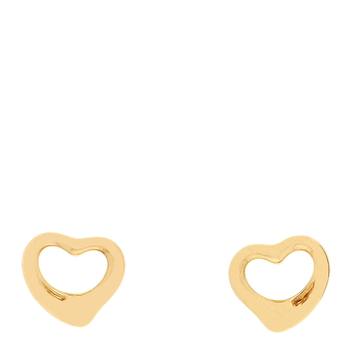 18K Yellow Gold 11mm Elsa Peretti Open Heart Earrings