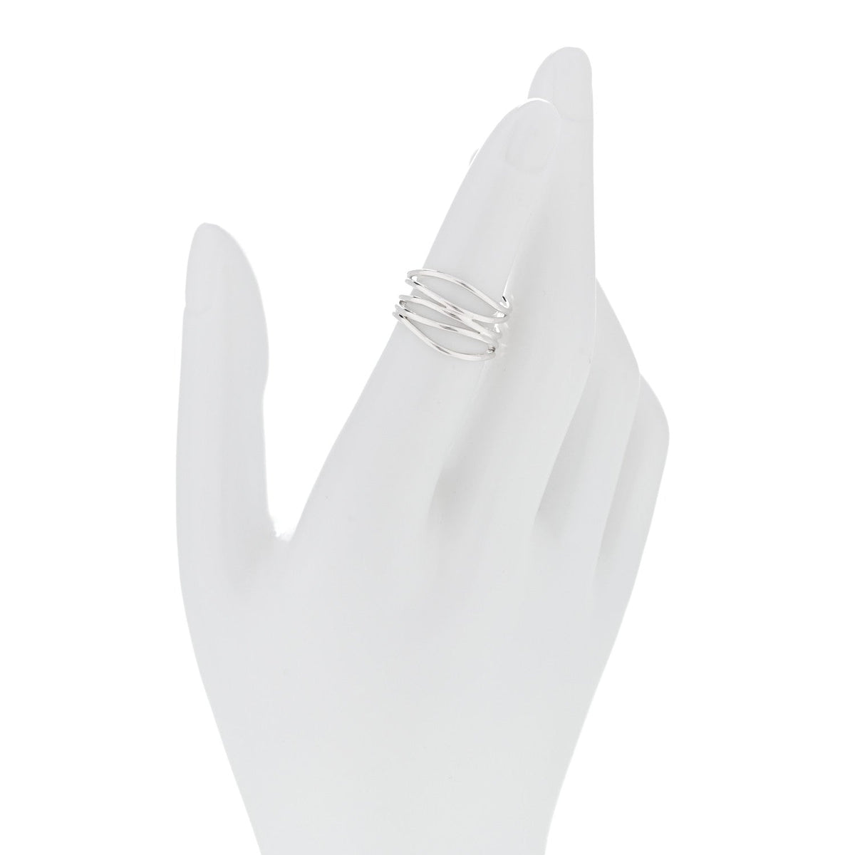 Sterling Silver Elsa Peretti 5 Row Wave Ring 48 4.5