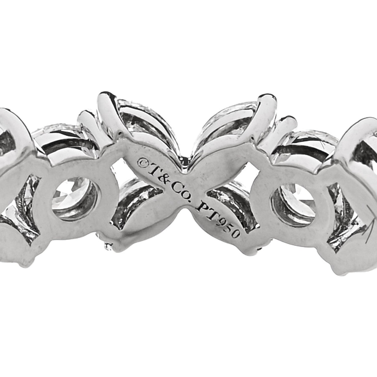 Platinum Diamond Victoria Alternating Band Ring 55 7.25