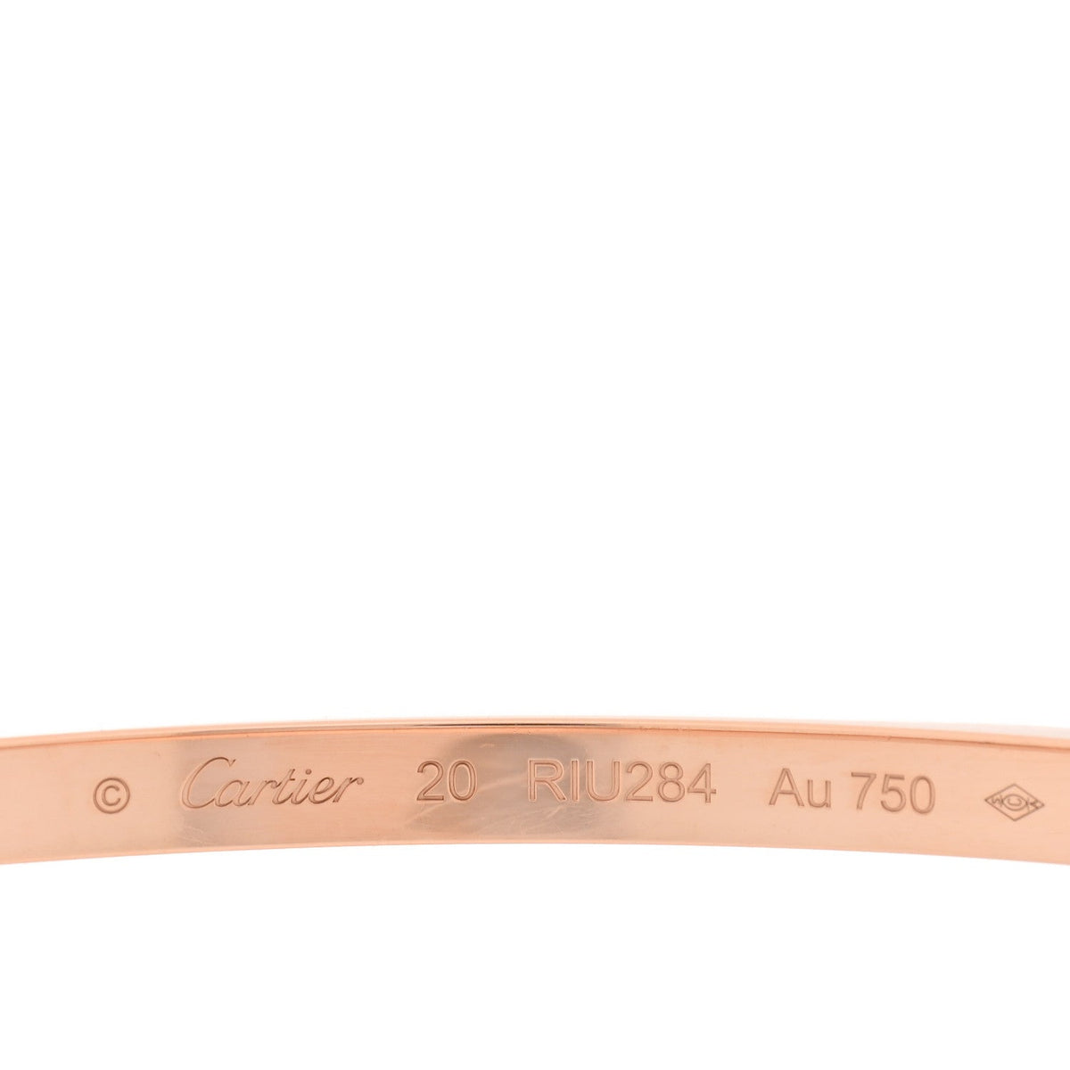 18K Pink Gold 6 Diamond Small LOVE Bracelet 20